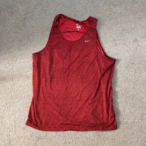 Nike Men's Striped Red Swim Tank